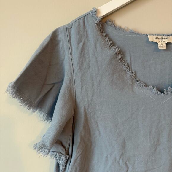 Umgee | Lightweight Chambray Flutter Sleeve Dress - Picture 2 of 6